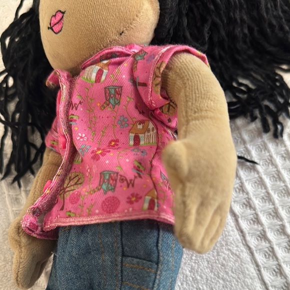 Pink and Tan Plush Doll with Asian-Inspired Features - Picture 9 of 9